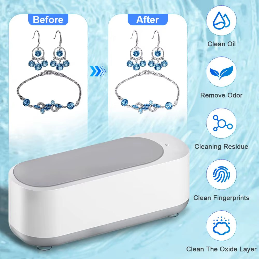 🎉ultrasonic cleaner🙌Say goodbye to hand washing, clean 360 ° without dead corners.