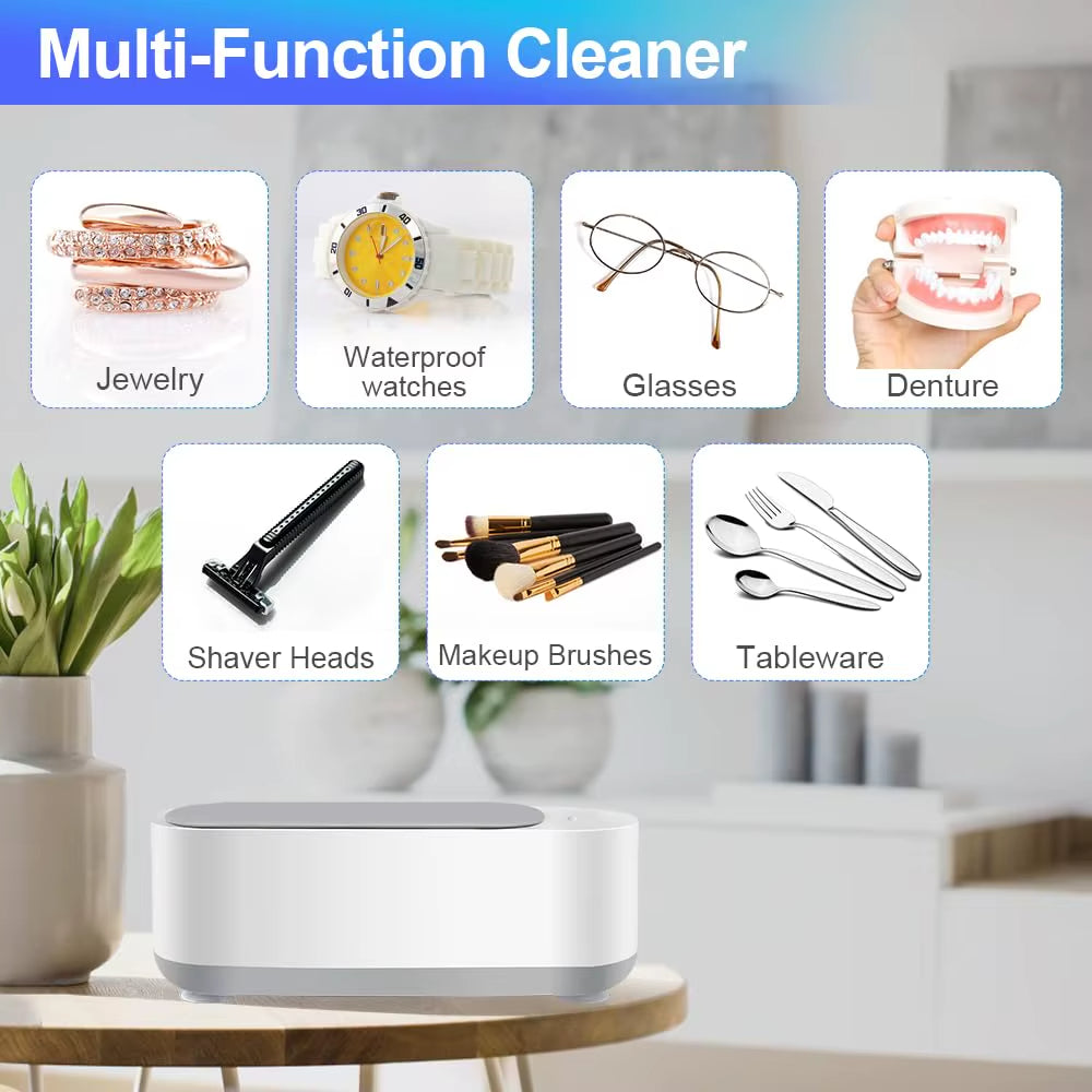 🎉ultrasonic cleaner🙌Say goodbye to hand washing, clean 360 ° without dead corners.