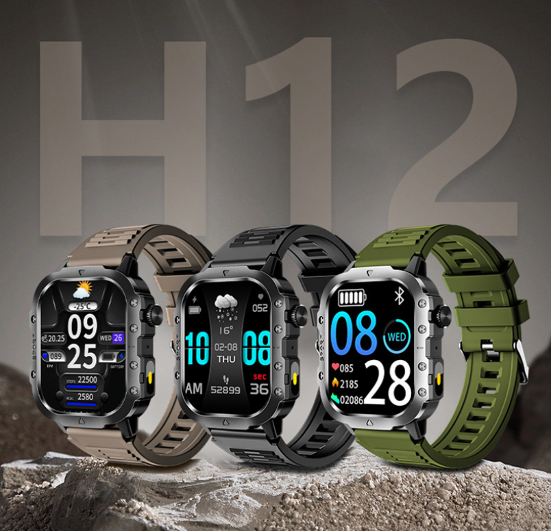 ⌚ New H12 Smart Watch – Wireless Charging, Outdoor Flashlight, Heart Rate Monitor! ✨